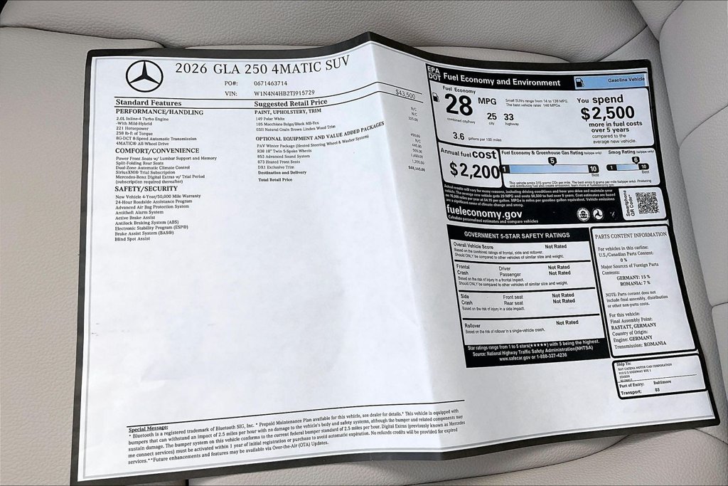 New 2026 White Mercedes-Benz GLA 250 image 13