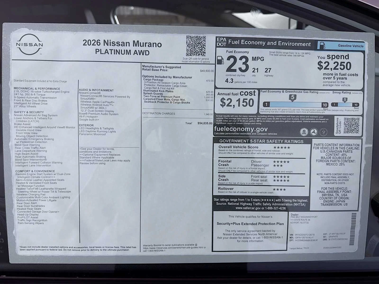 New 2026 Everest White Pearl TriCoat / Super Black Two-tone Nissan Platinum image 6