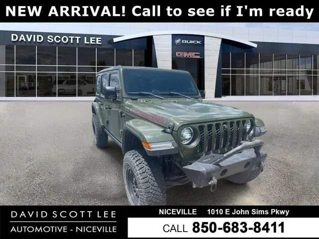 Used 2021 Sarge Green Clearcoat Jeep Unlimited Rubicon image 1