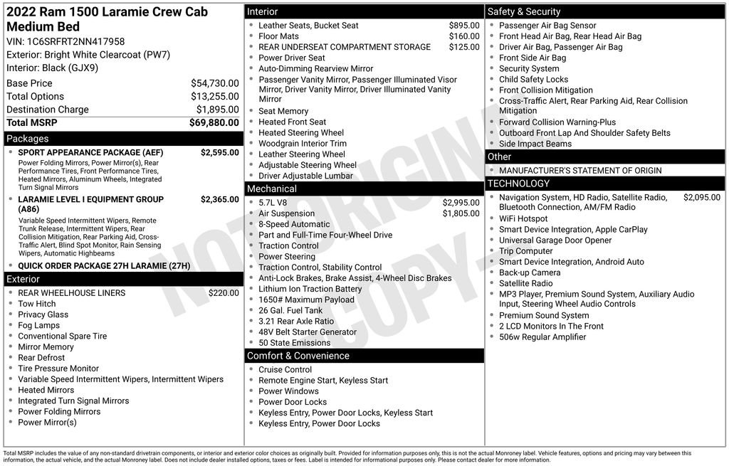 Certified Used 2022 White Ram Laramie image 42
