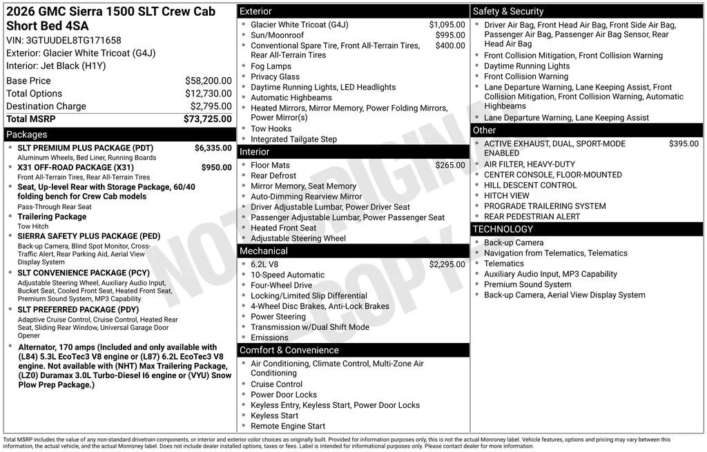 Used 2026 Glacier White Tricoat GMC SLT image 15
