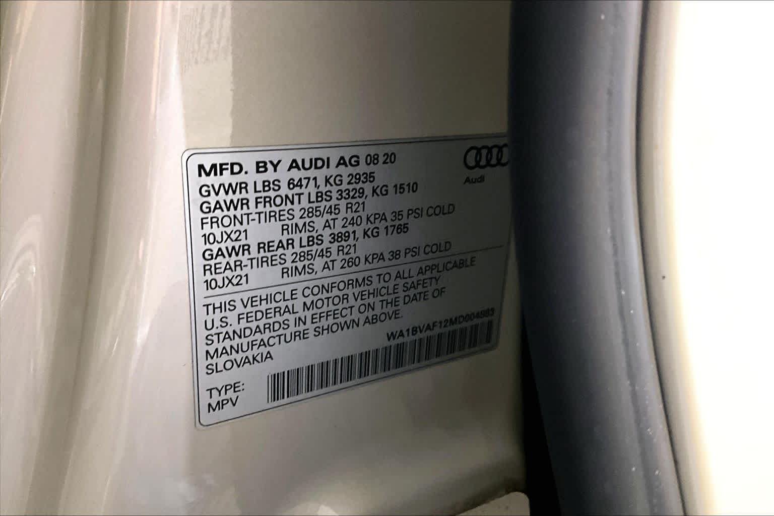 Used 2021 Vicuna Beige Metallic Audi Premium Plus image 34