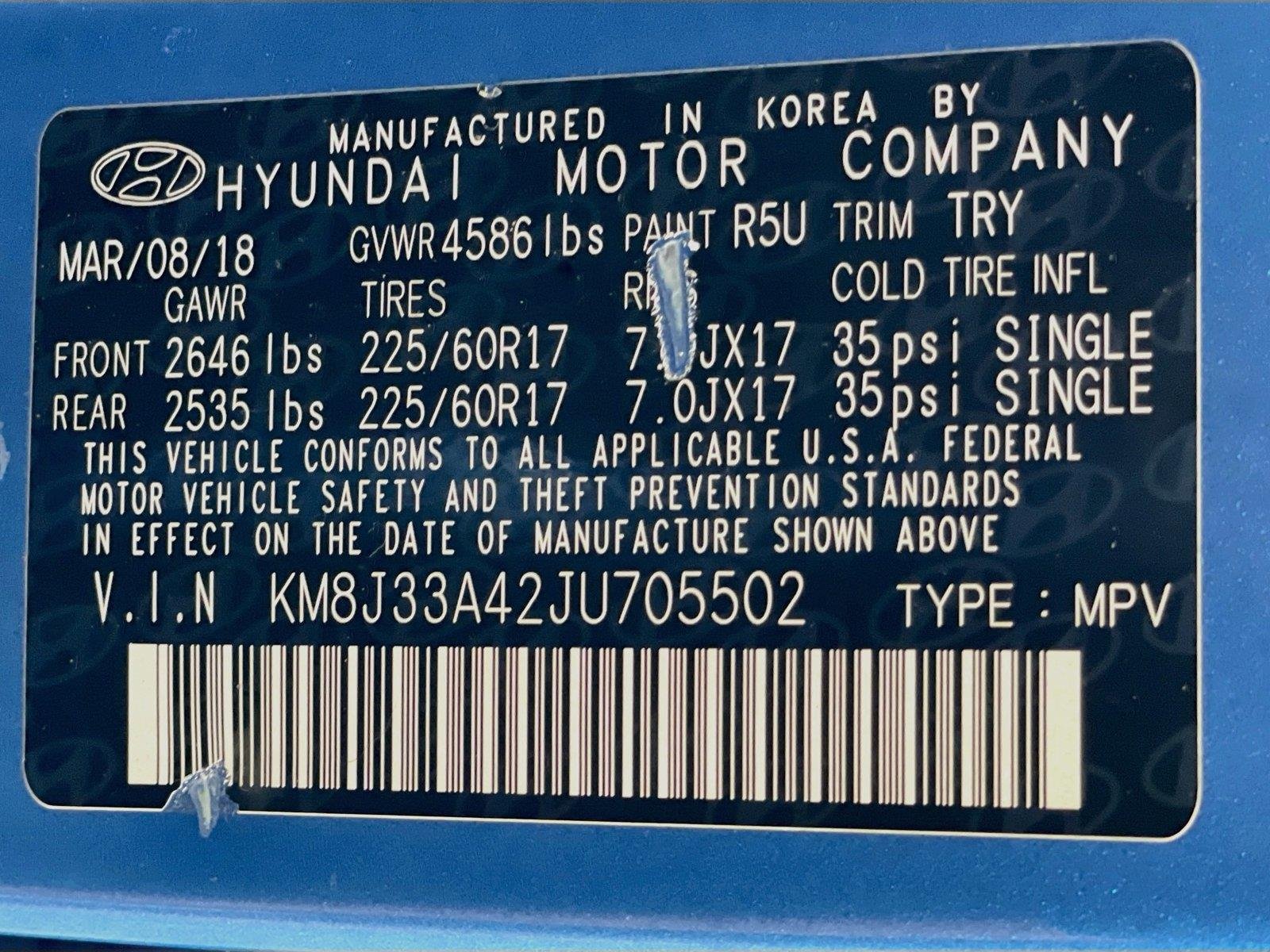 Used 2018 Caribbean Blue Hyundai SEL image 32