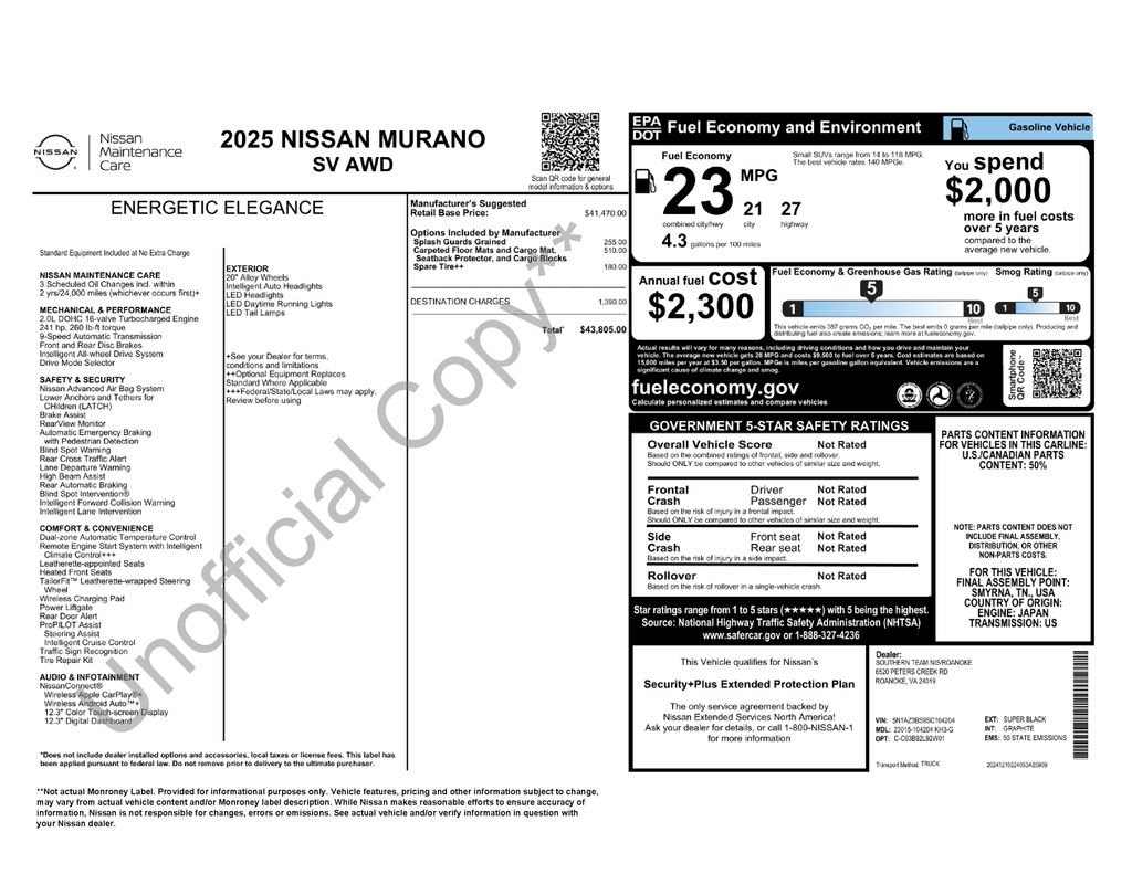 Used 2025 Black Nissan SV image 7