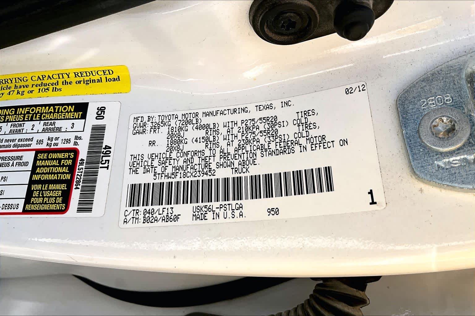 Used 2012 Super White Toyota LTD image 30