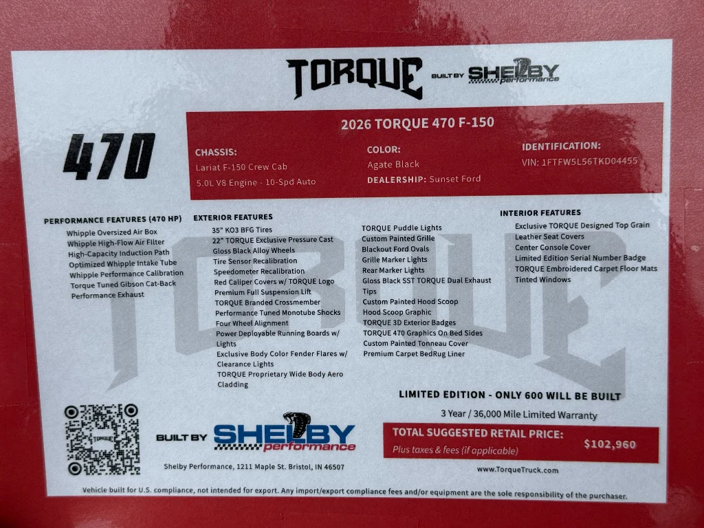 New 2026 Agate Black Metallic Ford Torque 470 image 29