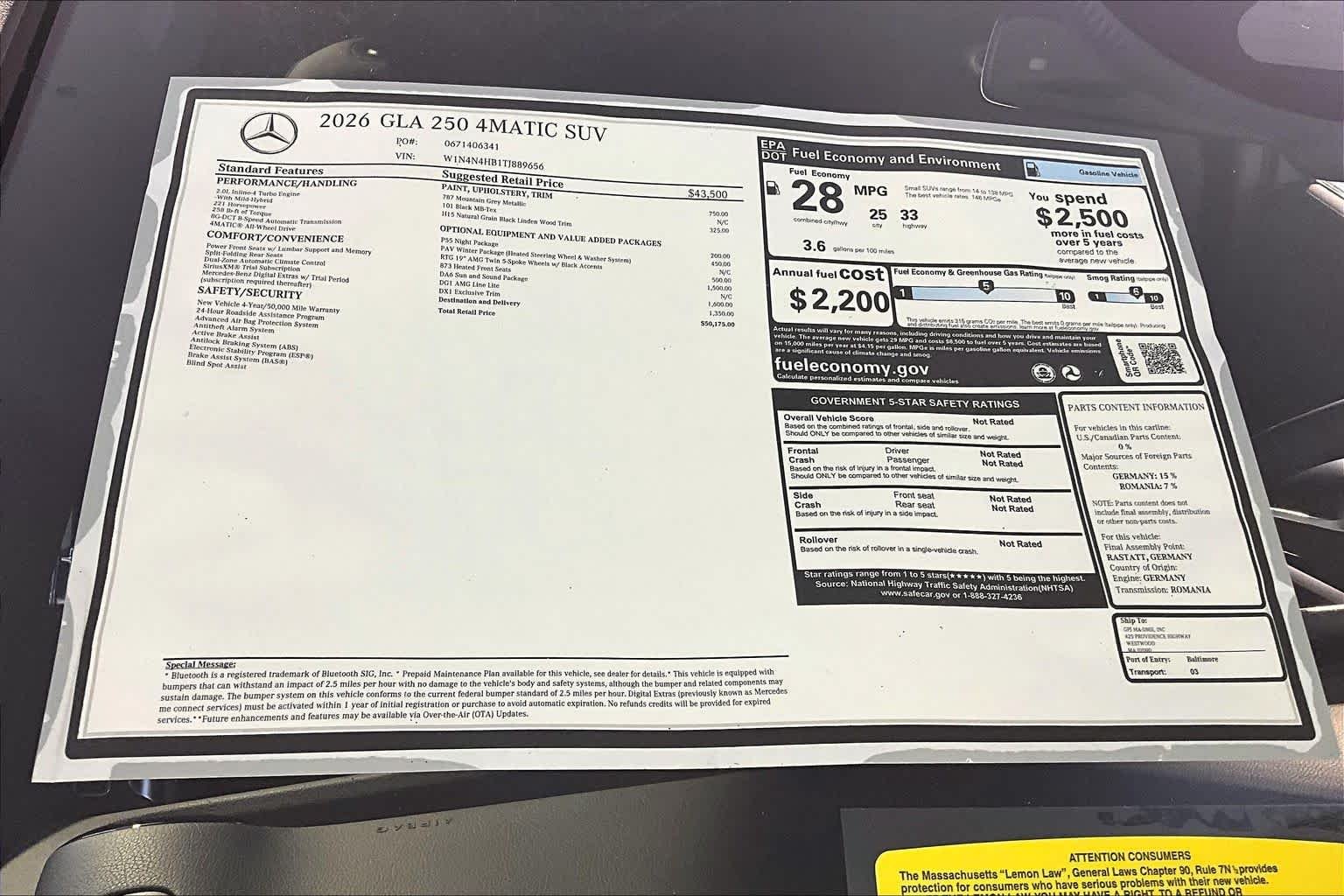 New 2026 Mountain Grey Metallic Mercedes-Benz GLA 250 image 18