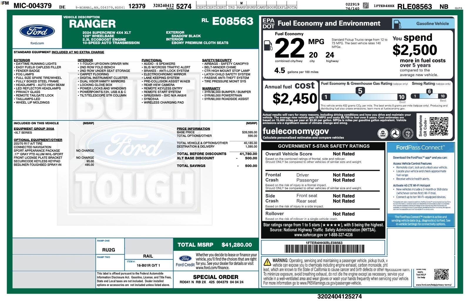 Certified Used 2024 Shadow Black Ford XLT image 3