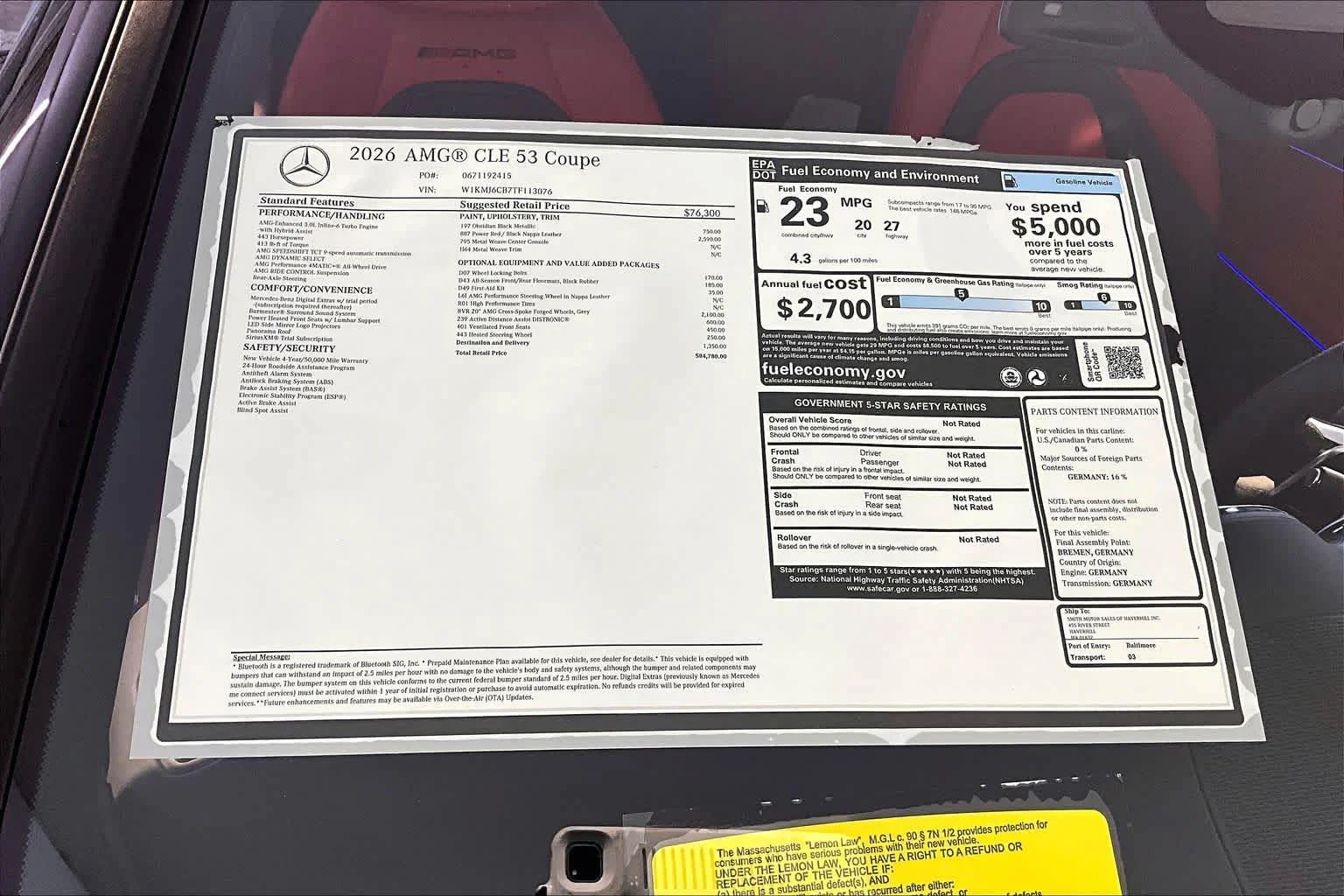 New 2026 Obsidian Black Metallic Mercedes-Benz AMG® CLE 53 image 18