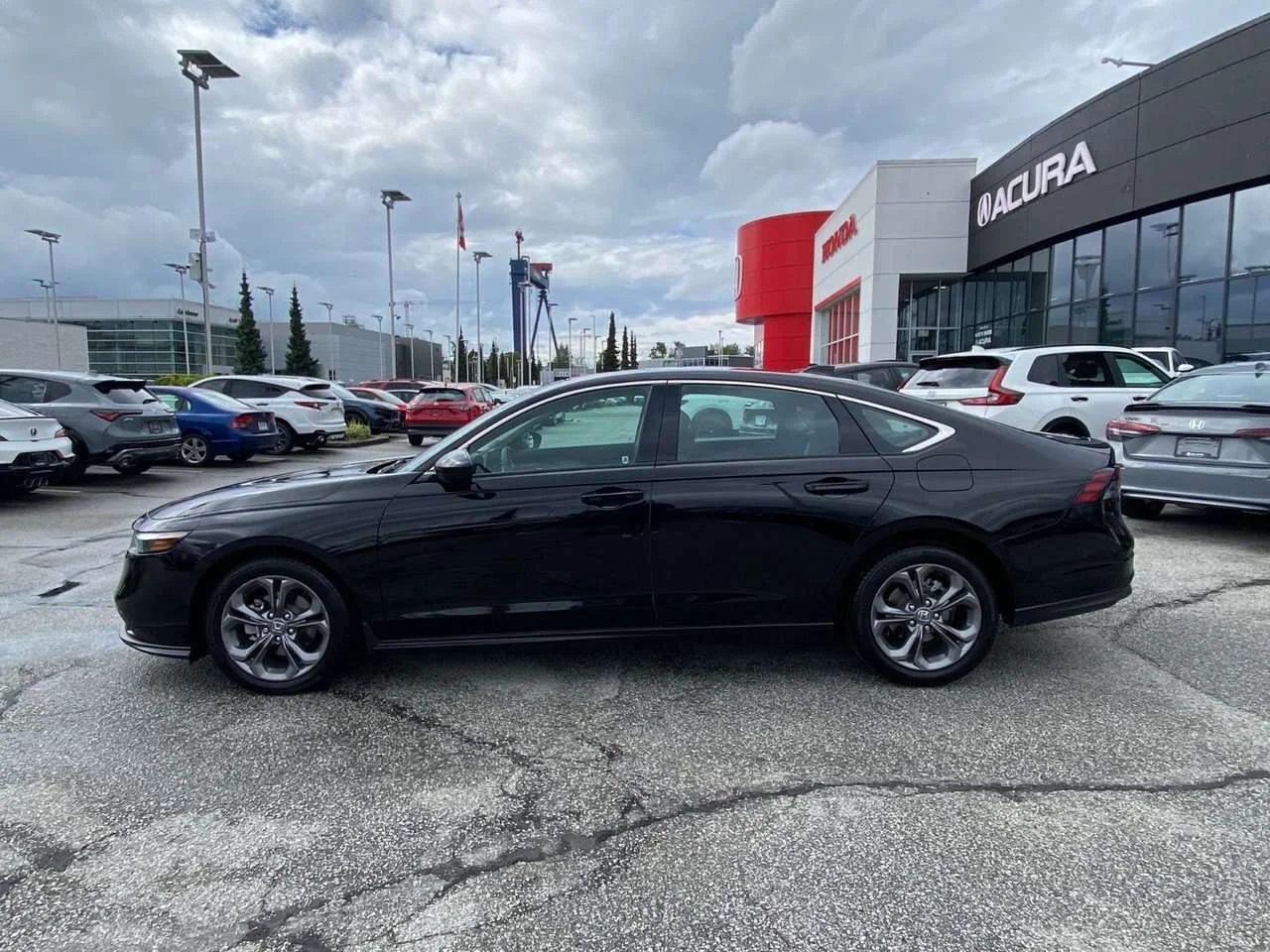 Used 2024 Crystal Black Pearl Honda EX CVT Sedan Certified Pre-Owned   No Accident   O image 2