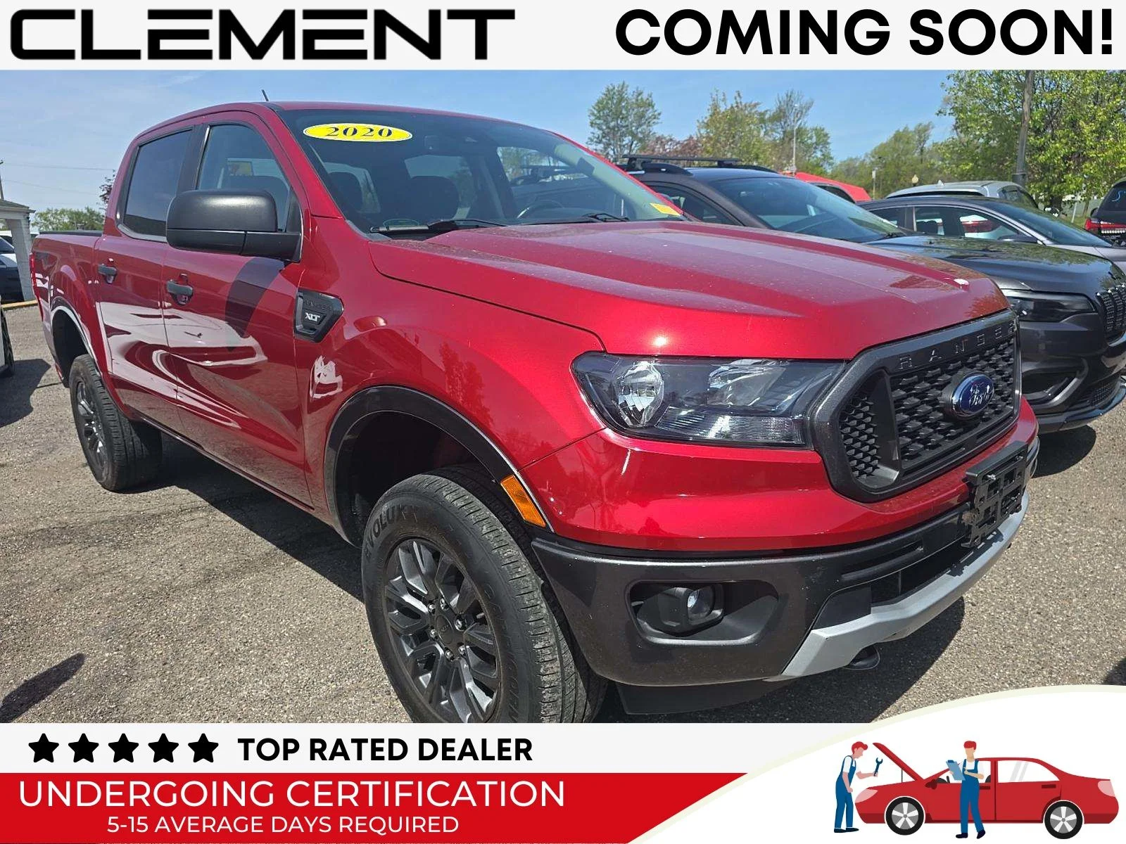 Used 2020 Red Metallic Ford XLT image 2