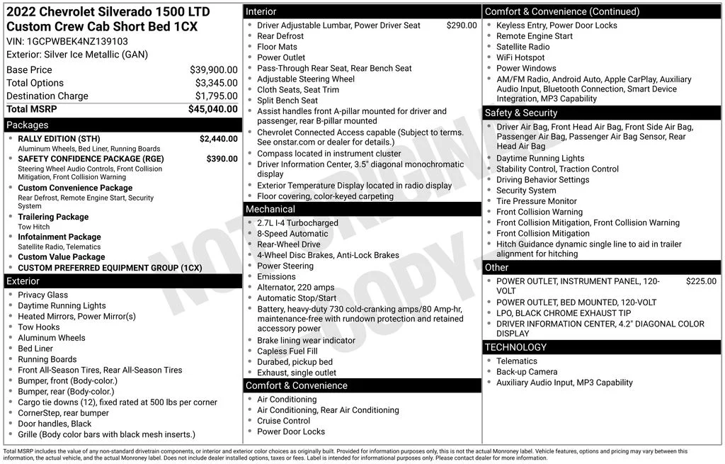 Used 2022 Silver Chevrolet Custom image 52