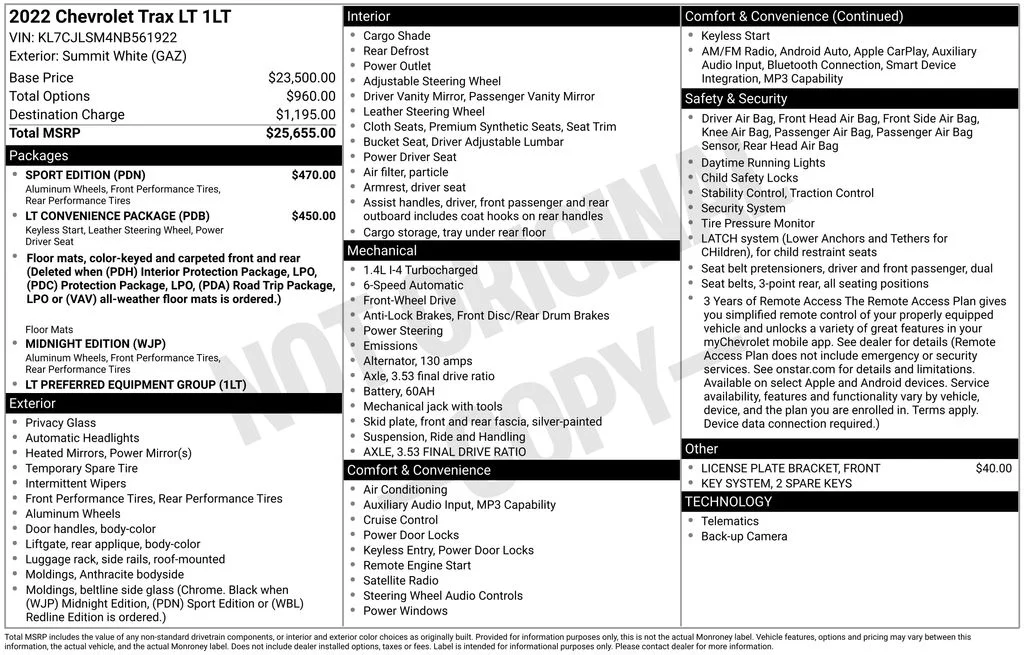 Used 2022 White Chevrolet LT image 3