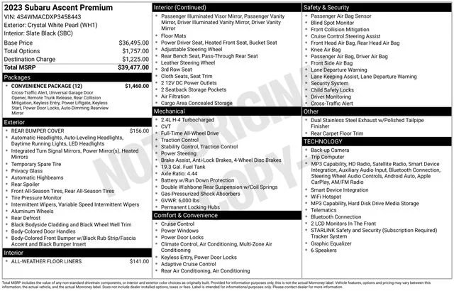Used 2023 White Subaru Premium image 38