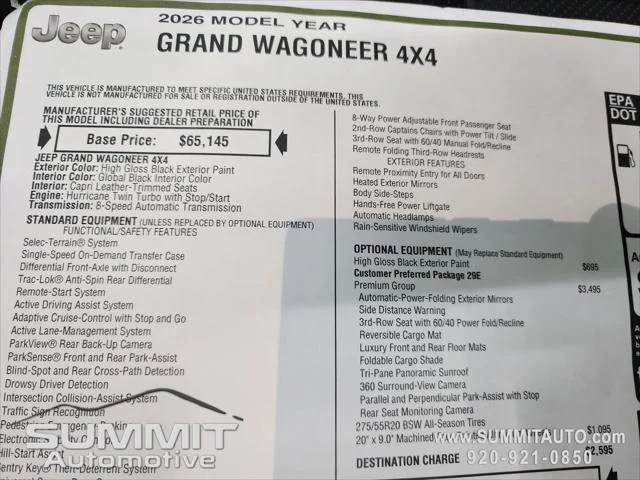 New 2026 High Gloss Black Exterior Paint Jeep Grand Wagoneer image 41
