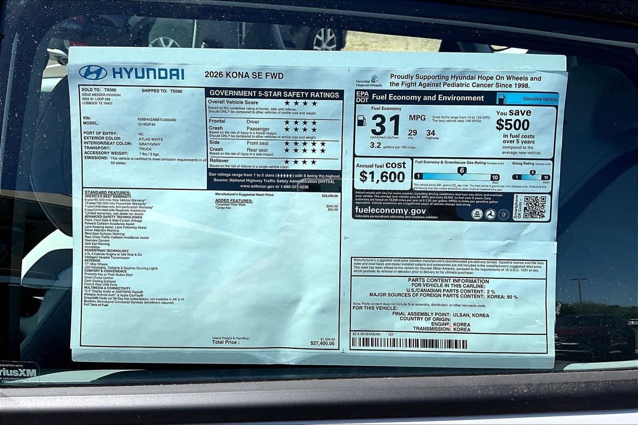 New 2026 Atlas White Hyundai SE image 22