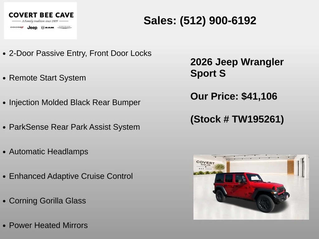 New 2026 Red Jeep Sport S image 31