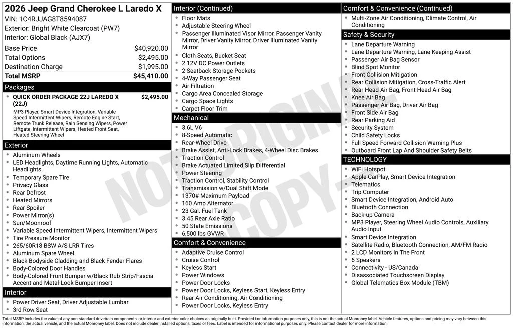 New 2026 White Jeep Laredo X image 4
