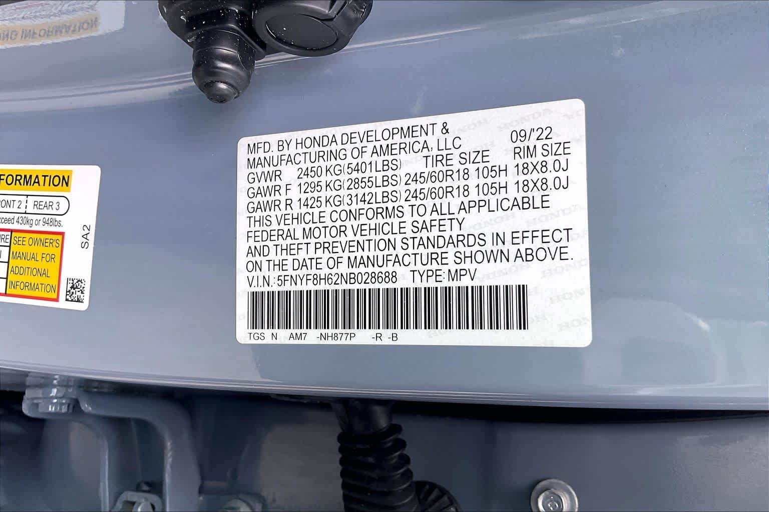 Used 2022 Sonic Gray Pearl Honda TrailSport image 34