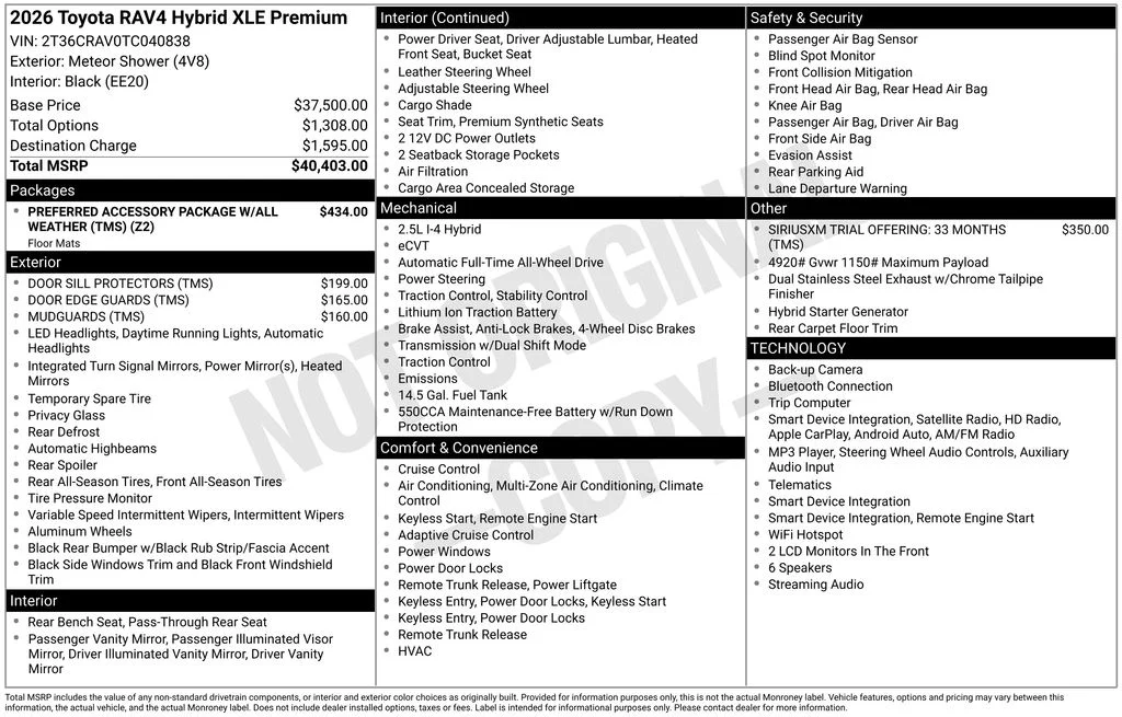 New 2026  Toyota XLE Premium image 2