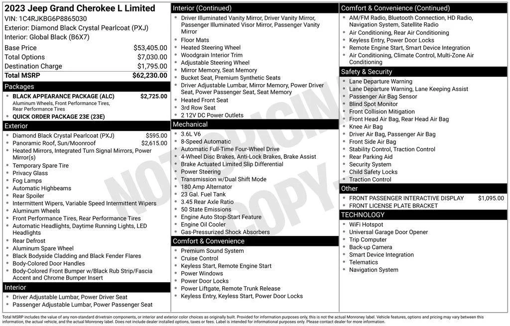 Used 2023 Diamond Black Crystal Pearlcoat Jeep Limited image 4