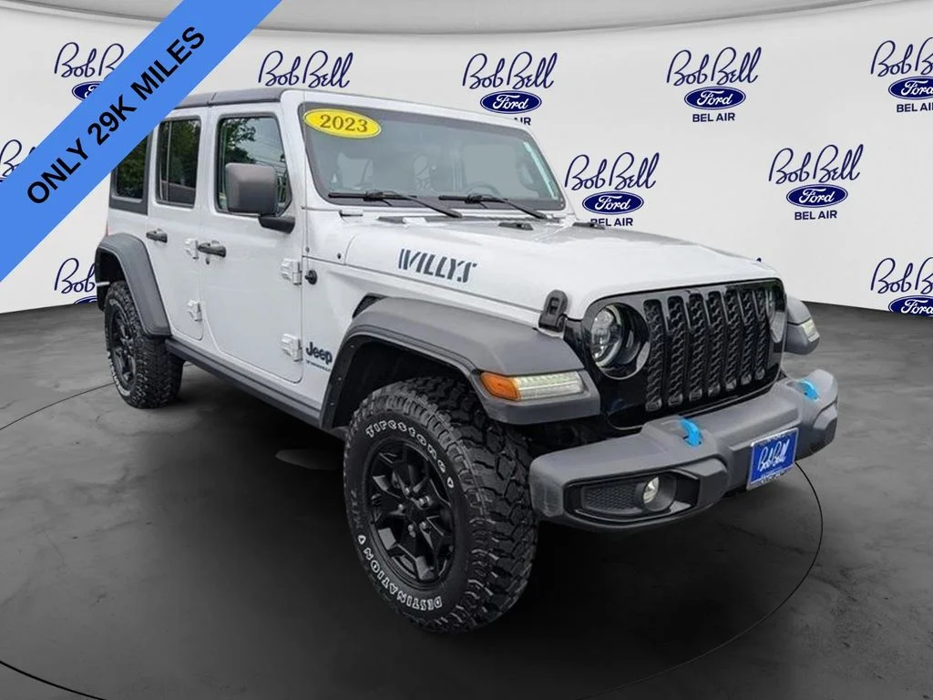 Used 2023 Bright White Clearcoat Jeep Willys 4xe image 1