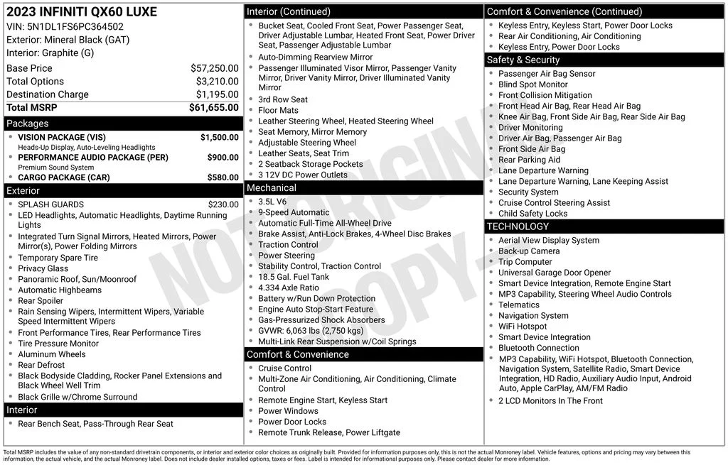 Used 2023 Black INFINITI LUXE image 17