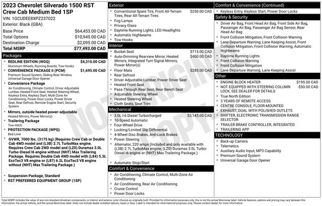 Used 2023 Black Chevrolet RST image 1