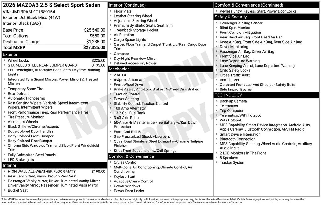 New 2026 Black Mazda 2.5 S Select Sport image 2
