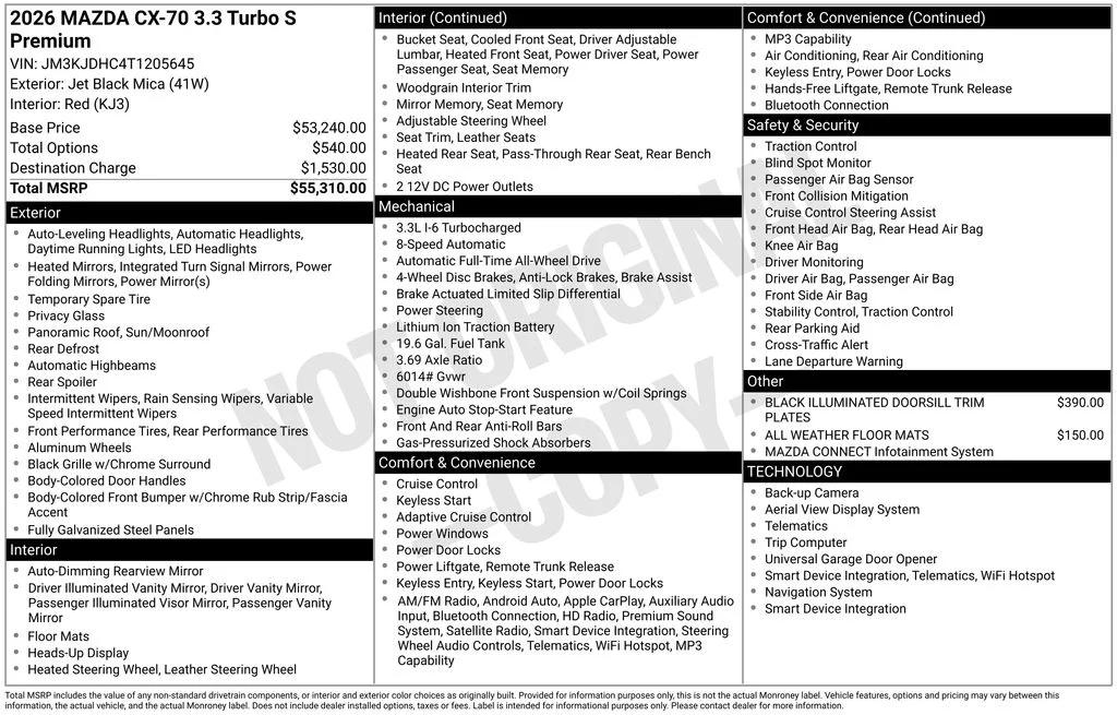 New 2026 Jet Black Mica Mazda 3.3 Turbo S Premium image 2