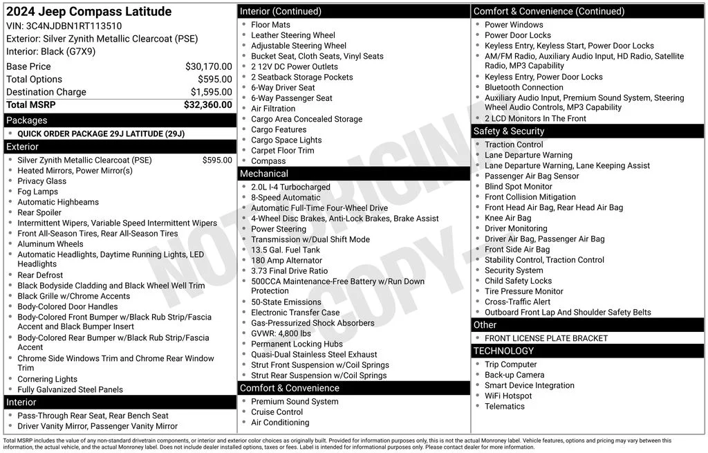 Used 2024 Silver Jeep Latitude image 36