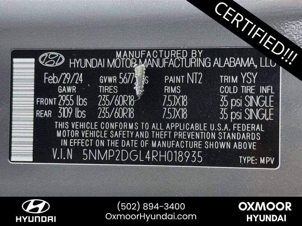 Used 2024 Hampton Gray Hyundai SEL image 33