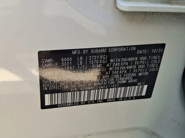 Used 2021 White Subaru Premium image 28