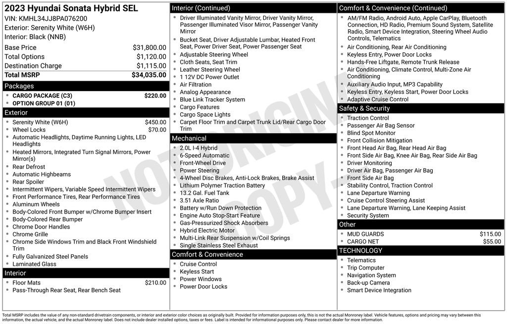 Used 2023 Serenity White Hyundai SEL image 4