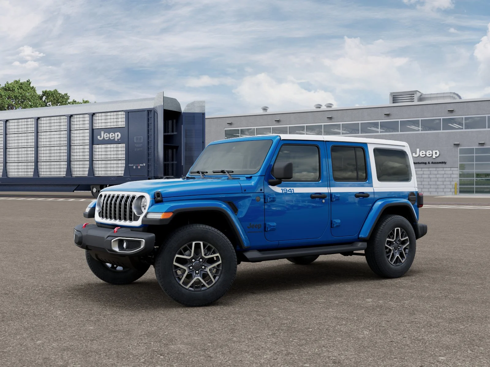 New 2027 Hydro Blue Pearlcoat Jeep Sahara image 1