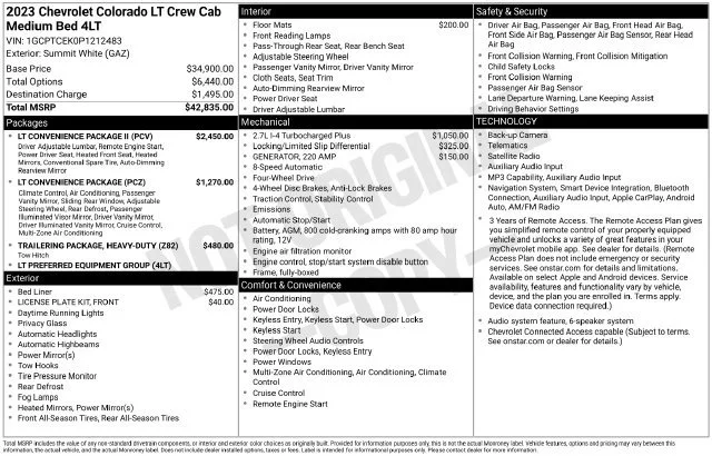 Used 2023 SUMMIT WHITE Chevrolet 4WD LT image 42