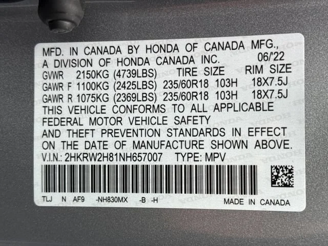 Certified Used 2022 Lunar Silver Metallic Honda EX-L image 18
