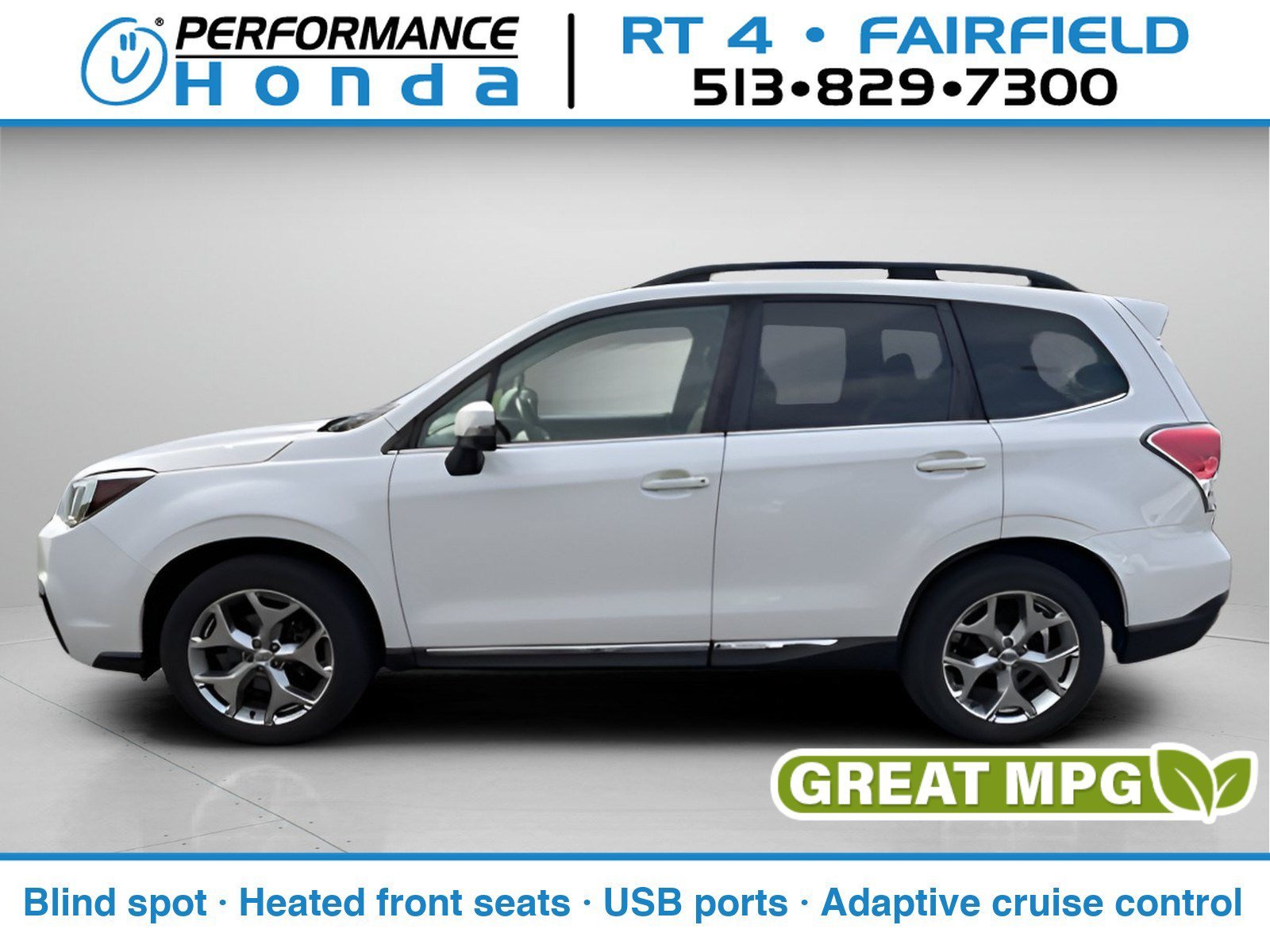 Used 2018 Crystal White Pearl Subaru Touring image 1