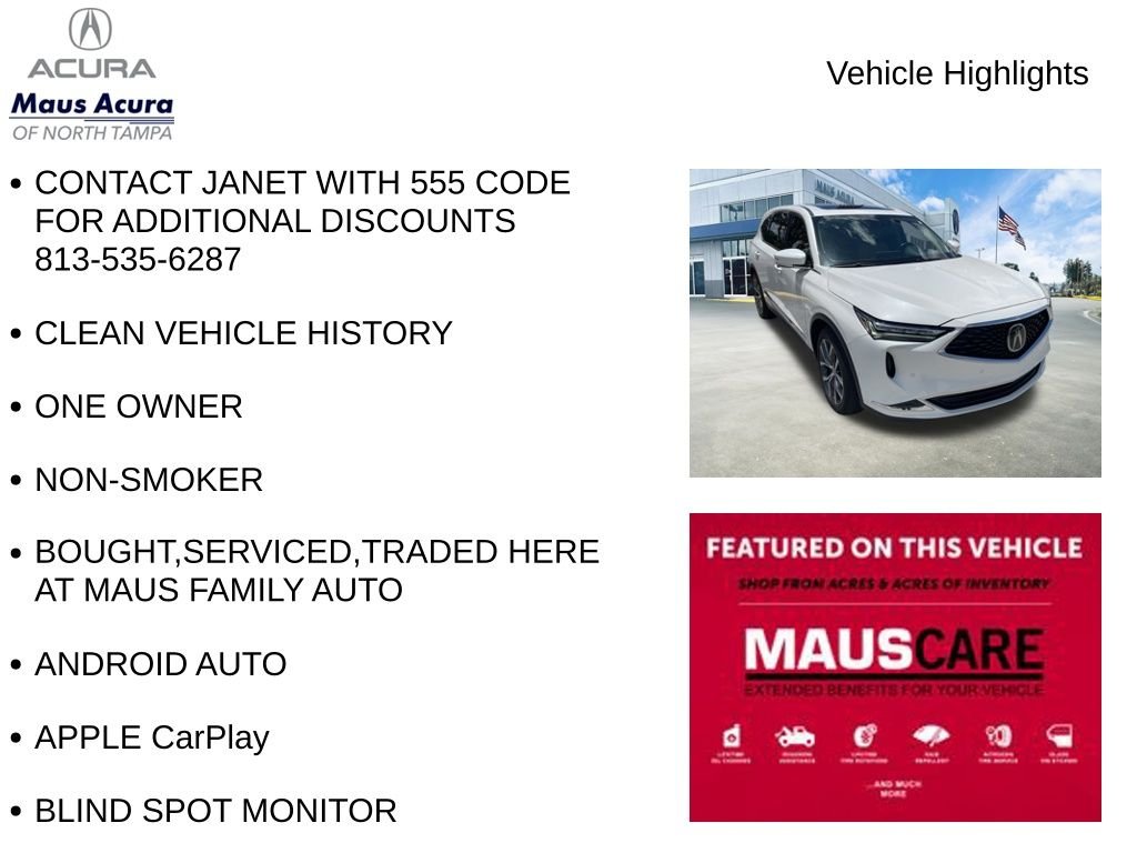 Used 2023 Platinum White Pearl Acura Technology image 8
