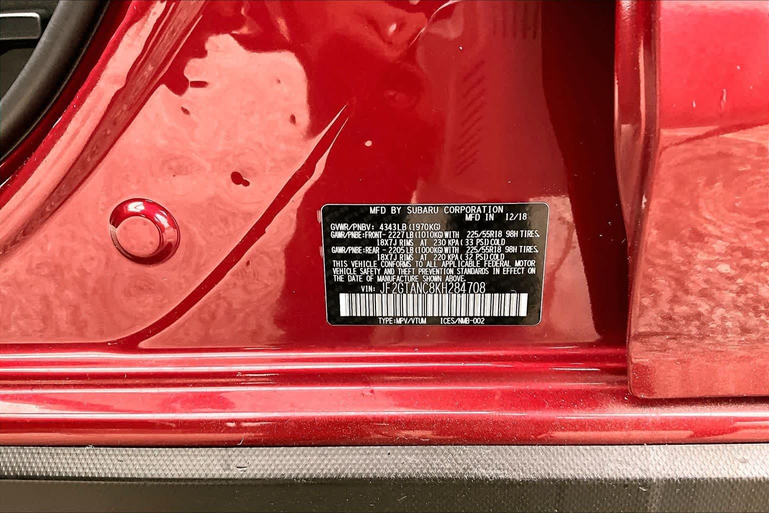 Used 2019 Venetian Red Pearl Subaru Limited image 36