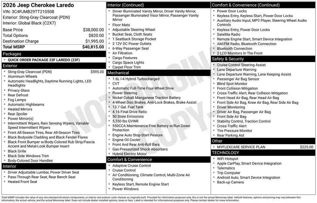 New 2026 Sting-Gray Clearcoat Jeep Laredo image 7