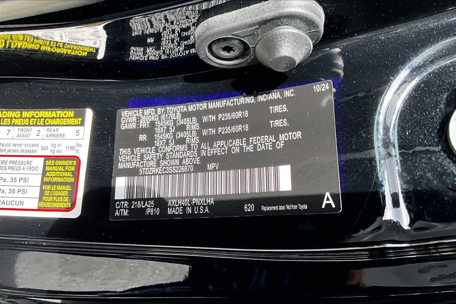 Certified Used 2025 Midnight Black Metallic Toyota Limited image 34