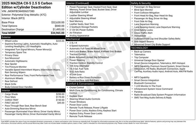 Used 2025 Gray Mazda 2.5 S Carbon Edition image 41