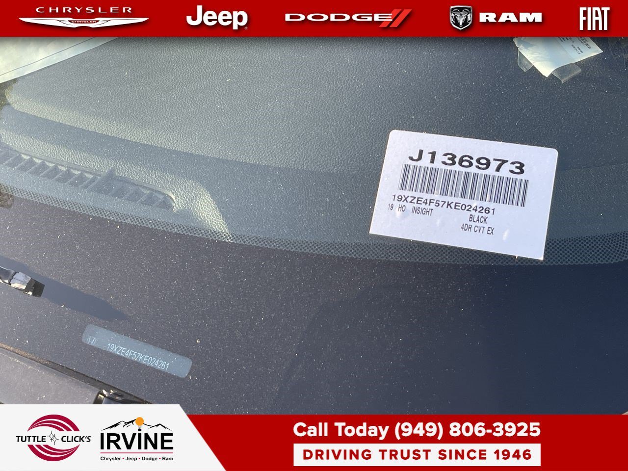 Used 2019 Crystal Black Pearl Honda EX image 33