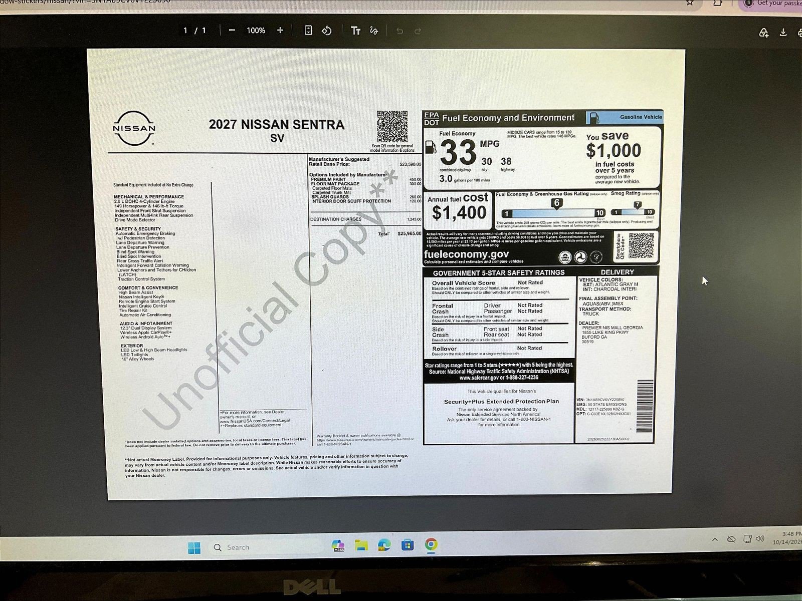 New 2027 Gray Nissan SV image 13