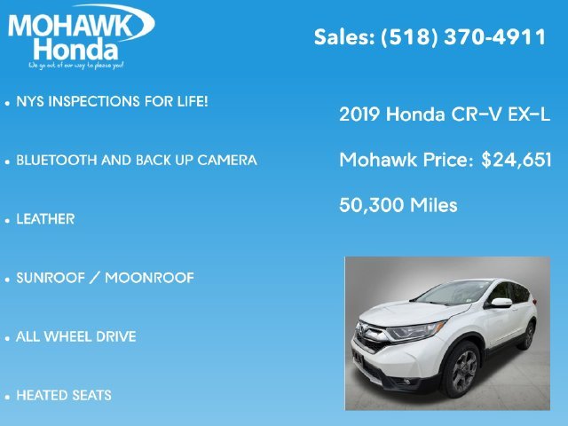 Used 2019 Platinum White Pearl Honda EX-L image 7