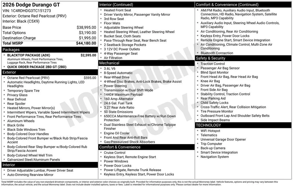 New 2026 Octane Red Pearl-Coat Exterior Paint Dodge GT image 7