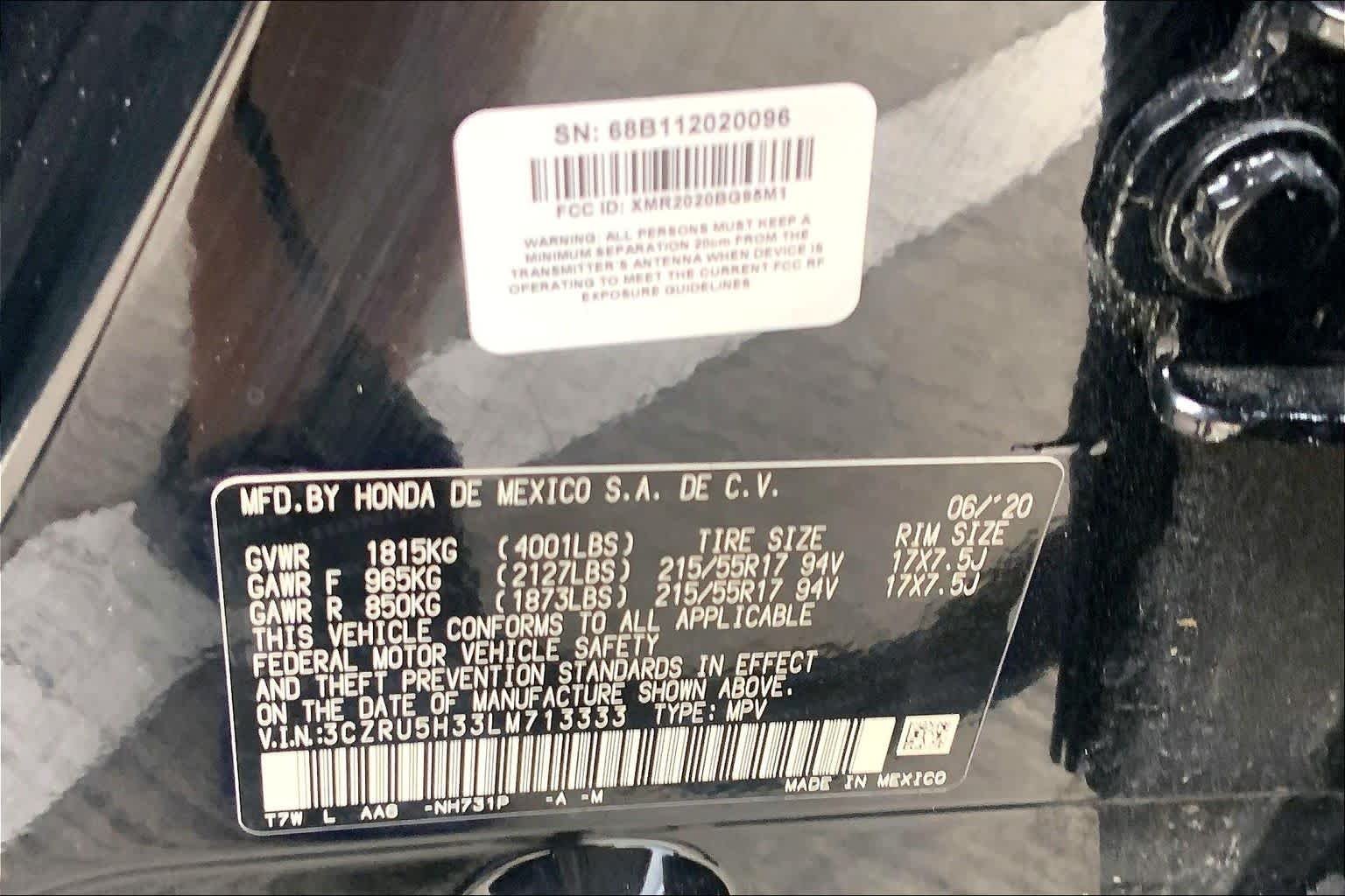 Used 2020 Crystal Black Pearl Honda LX image 31