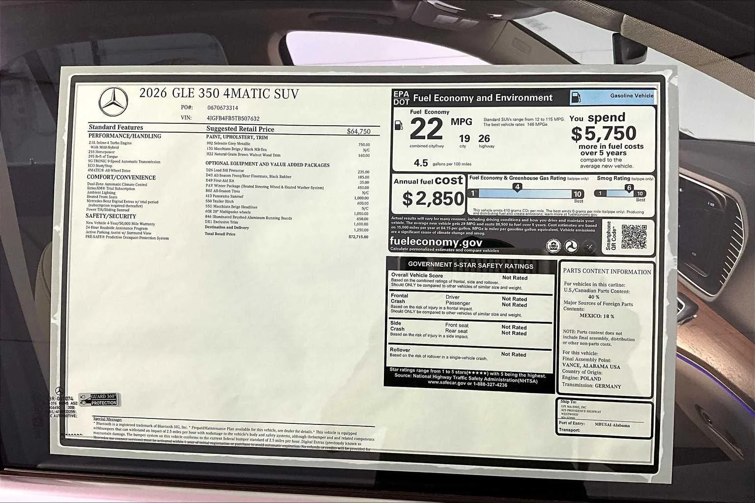 Certified Used 2026 Selenite Grey Metallic Mercedes-Benz GLE 350 image 18