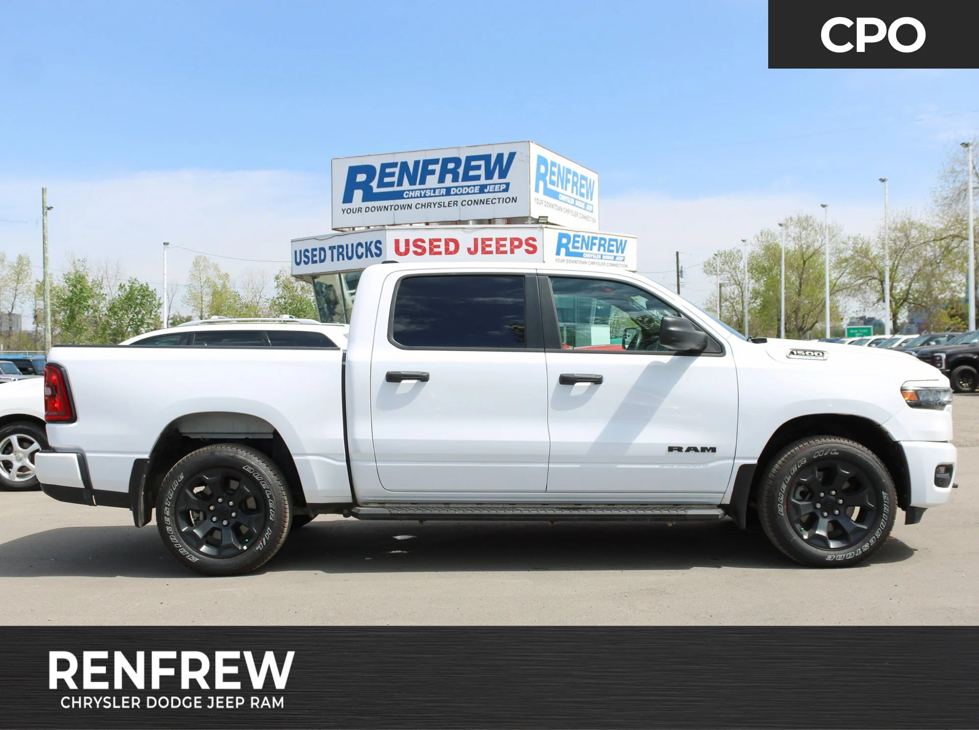 Certified Used 2025 White RAM Tradesman * Adaptive Cruise | Protection Group | Sport Appearance | 3M PPF | Apple CarPlay image 1